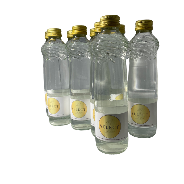 MSELECT LUXURY WATER GOLD (SPARKLING) NATURAL ARTESIAN WATER, 250ML GLASS BOTTLES 24 PER CASE